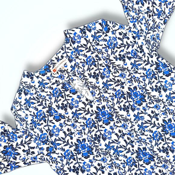 Jude Connally Blue Floral Paisley Dress Bell Sleeve Pockets NWOT Made in USA S - Picture 7 of 9